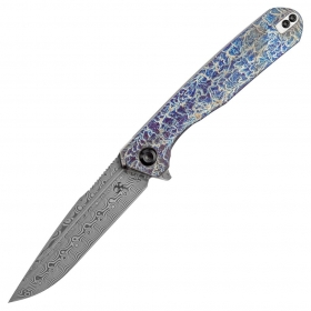 N Kansept Knives Qilin Damascus Titanium K1047A3