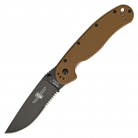 N Ontario RAT 1 Coyote Brown Seratted Black Blade 8847CB