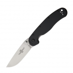 N Ontario RAT 1 Folder D2 Steel - Black Handle 8867