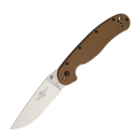 N Ontario RAT 1 Folder D2 Steel - Coyote Brown Handle 8867CB