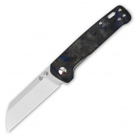 N QSP Knives Penguin Blue Shred Carbon Fiber + G10 QS130-TBL