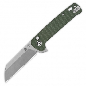 N QSP Knives Penguin Button Lock Green Micarta QS130BL-C1