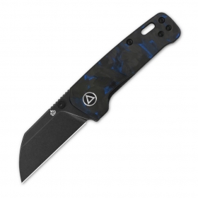 N QSP Knives Penguin Mini Blue Shred Carbon Fiber QS130XS-D2