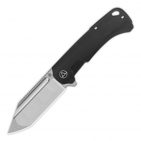 N QSP Knives Rhino Black Texture Titanium QS143-H