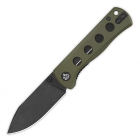 N QSP Knives Canary Olive Green G10 Black Stonewash QS150-F2