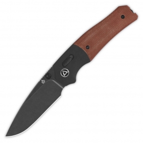 N QSP Knives Vault Tan Micarta Black Stonewash QS157-C2