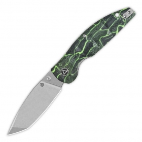 N QSP Knives Turtle Punk Black/Green G10 QS158-C1