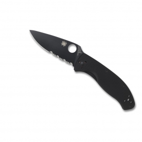 N Spyderco Tenacious Combination Egde Black Blade C122GBBKPS