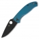 N Spyderco Tenacious Blue Titanium Black Blade C122TIBLBKP